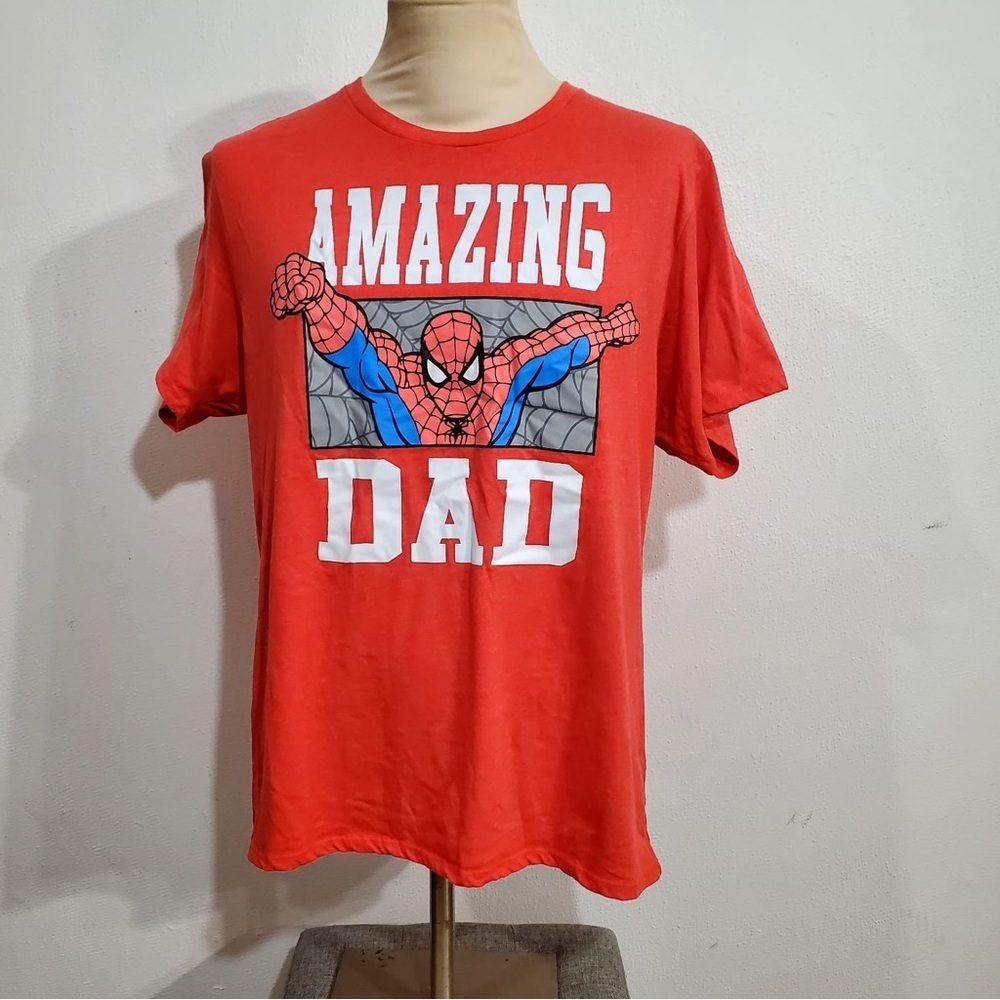Marvel Spiderman Amazing Dad T Shirt Red Size XL Red